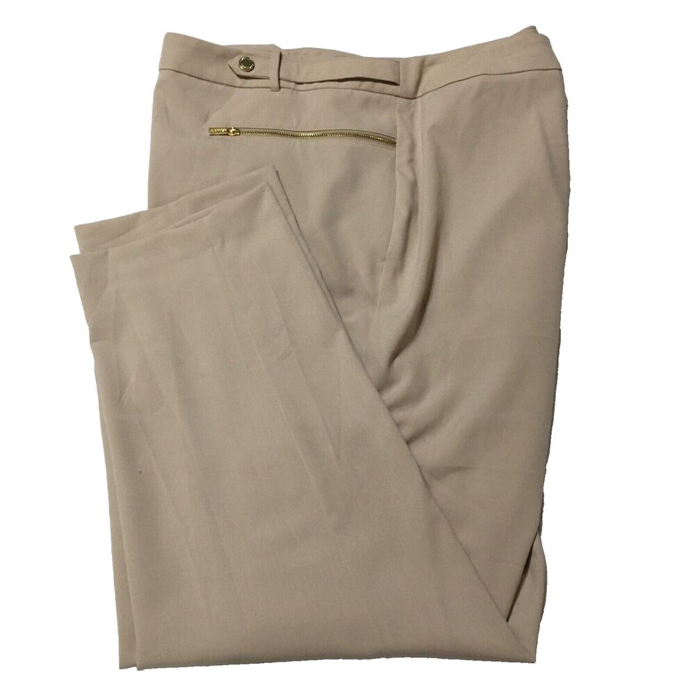 Calvin Klein Womens Plus Business Professional Straight Leg Beige Pants- 24W - Picture 2 of 6
